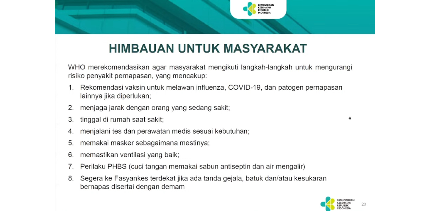 Kemenkes Himbau Masyarakat Tidak Panik Menyikapi Pneumonia Kemenkes Himbau Masyarakat Tidak Panik Menyikapi Pneumonia